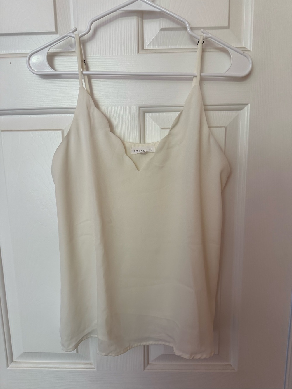 Socialite Ivory V-Neck Satin Cami